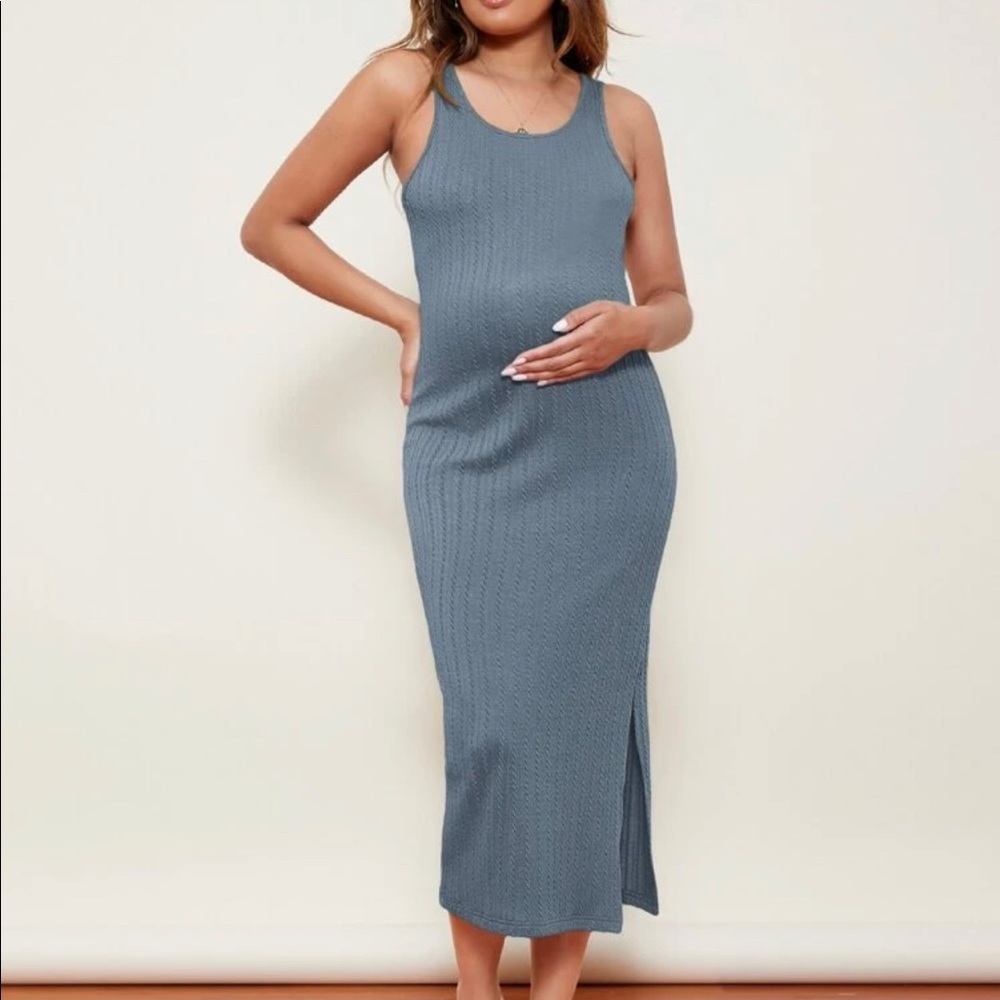 Shein Maternity Cable Knit Dresses Blue and Black Size Small